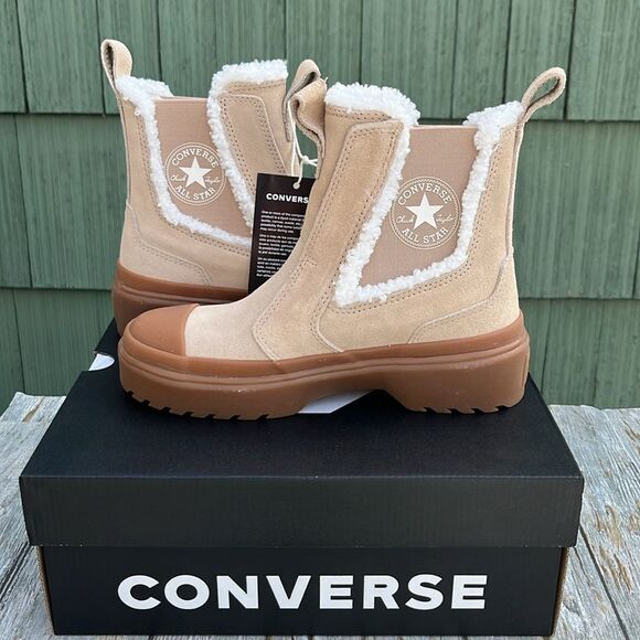 Converse Chuck Taylor All Star Chelsea Lugged Suede Boots Shoes Size 3 - Picture 2 of 11